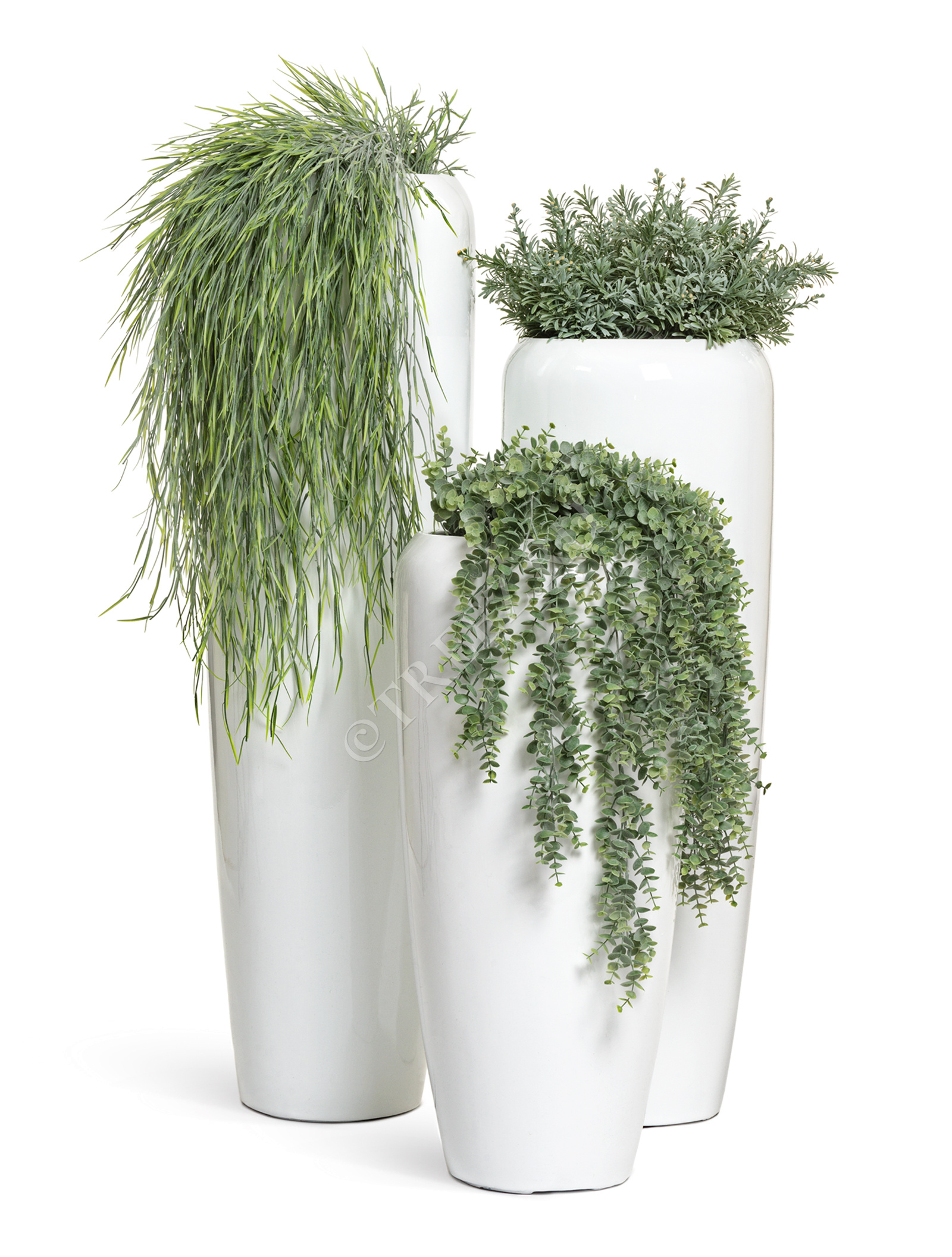 41.3320-05-036-WH-117 Кашпо  Effectory - серия Gloss - Высокий конус Design - Белый глянцевый лак Цветочная коллекция  - Вид №5