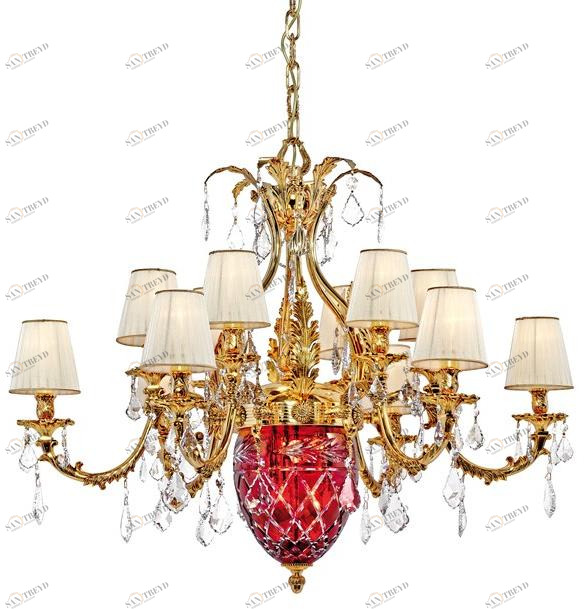 Possoni Illuminazione Люстра с градиентом из чистого золота с кристаллами swarovski® Lara 4400/12+3