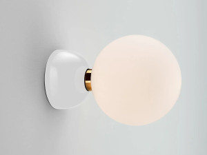 Настенный светильник / потолочный светильник из керамики и опалового стекла