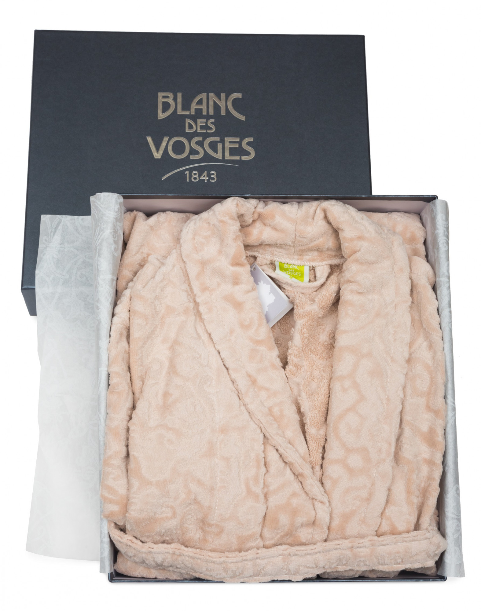 RO_PR_S_L Халат велюр Princess L песочный хлопок 420 гр/м4 Blanc des Vosges Santreyd 