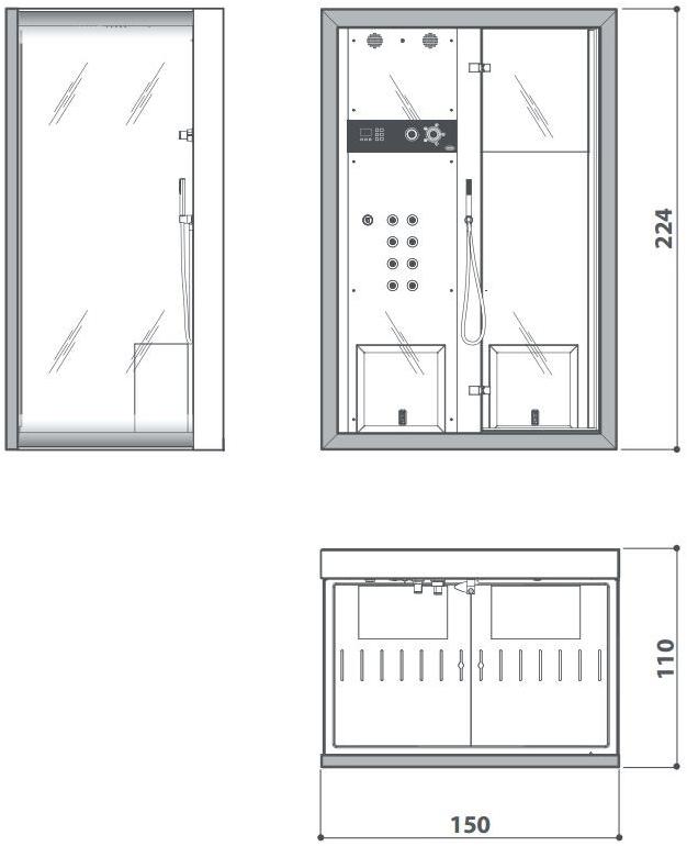 Jacuzzi® Многофункциональная душевая кабина с гидромассажем Frame sun-id-1474277 - Вид №6