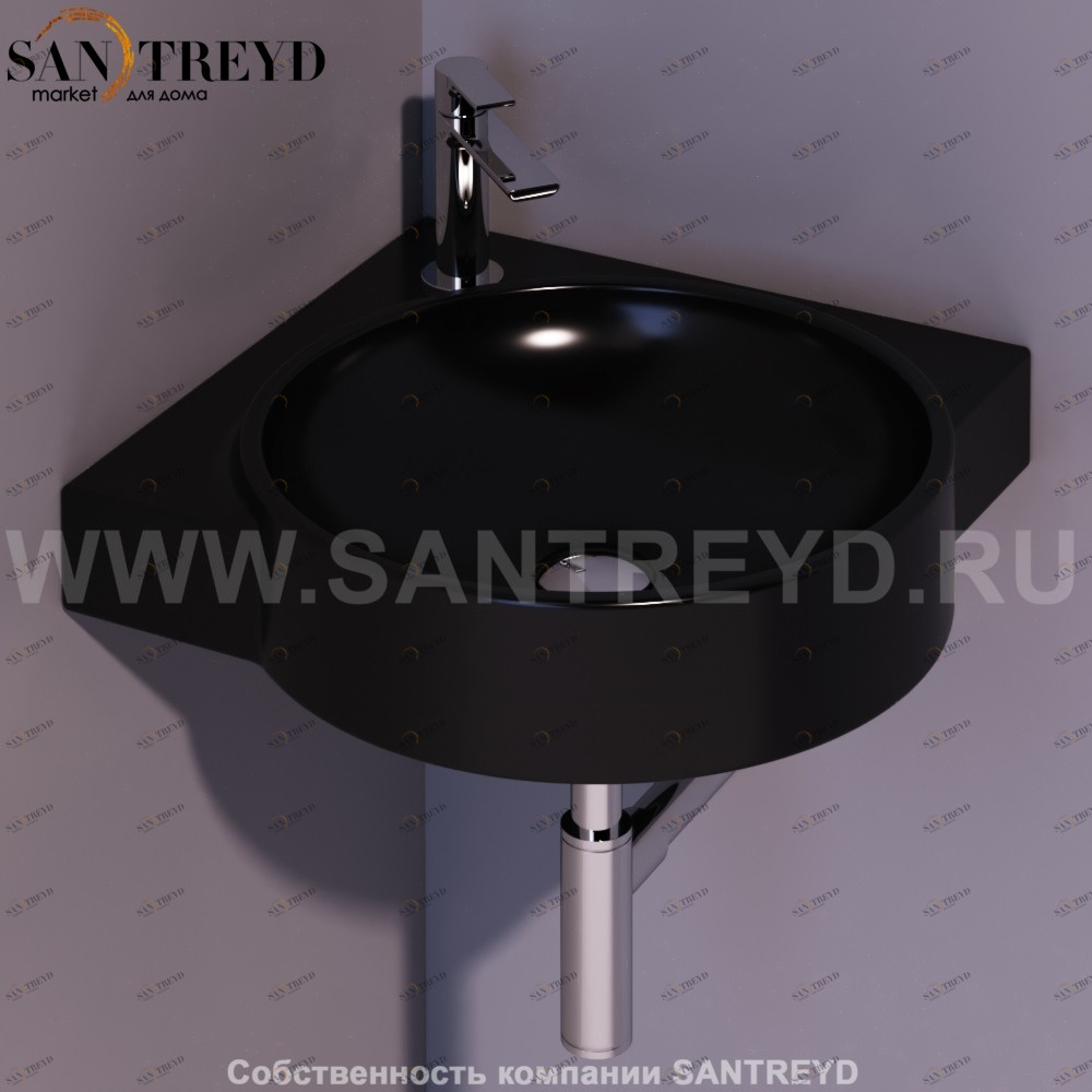 FL24NERO Подвесная раковина настенная круглая Simas Flow черная