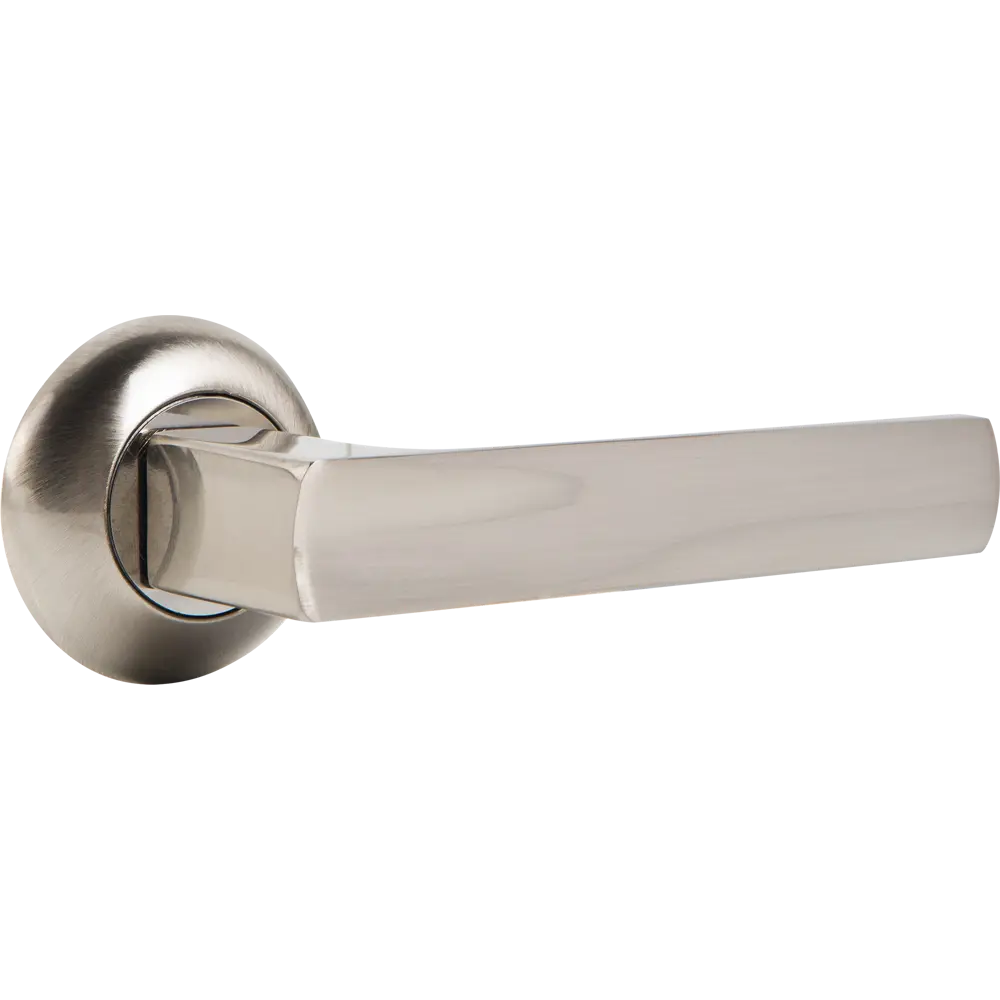 Дверная ручка Punto Ergo JR SN/CP, без запирания, комплект, цвет матовый никель/хром AJAX STLM-2115331 - Вид №1