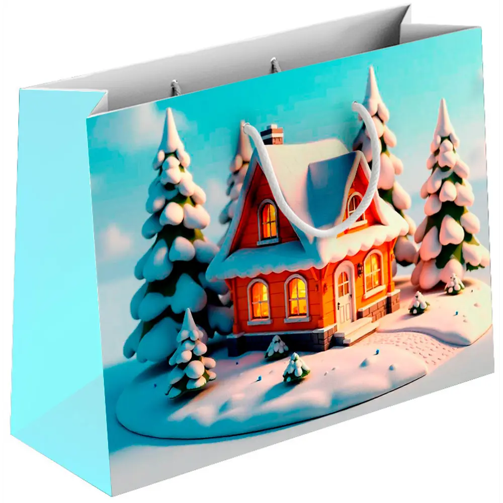Подарочный пакет В гостях у сказки 20x22x14 см разноцветный 89427274 STLM-2152955 Santreyd 