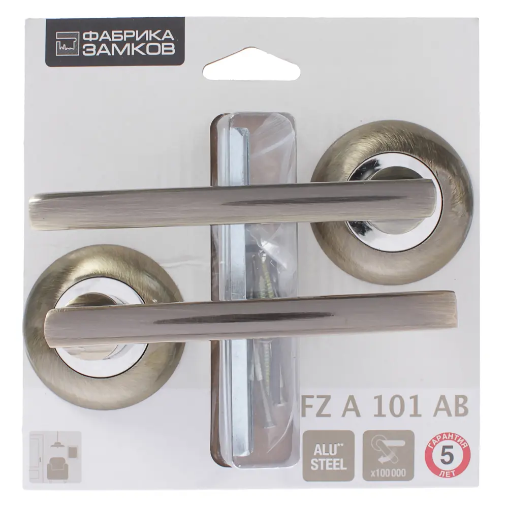 Дверная ручка на розетке Фабрика Замков A 101 AB с гальваническим покрытием 18809668 STLM-0012921 - Вид №3
