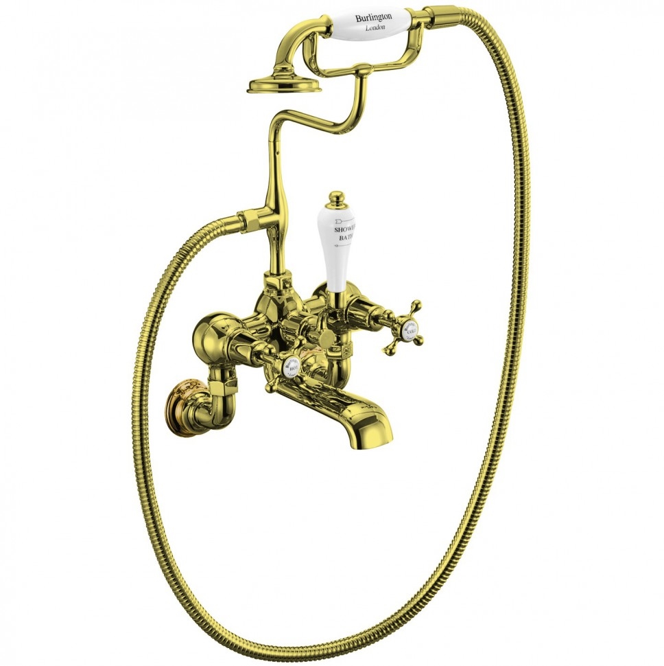 Настенный смеситель с ручным душем [CLR17 GOL] GOLD Burlington T8-QT GOL, T1 GOL, T17-2 GOL, T4A GOL - Вид №1