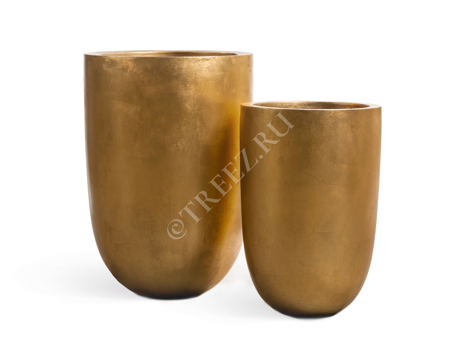 41.3317-04-015-GLD-55 Кашпо  Effectory - серия Metal - Высокий конус-чаша - Сусальное золото Цветочная коллекция 