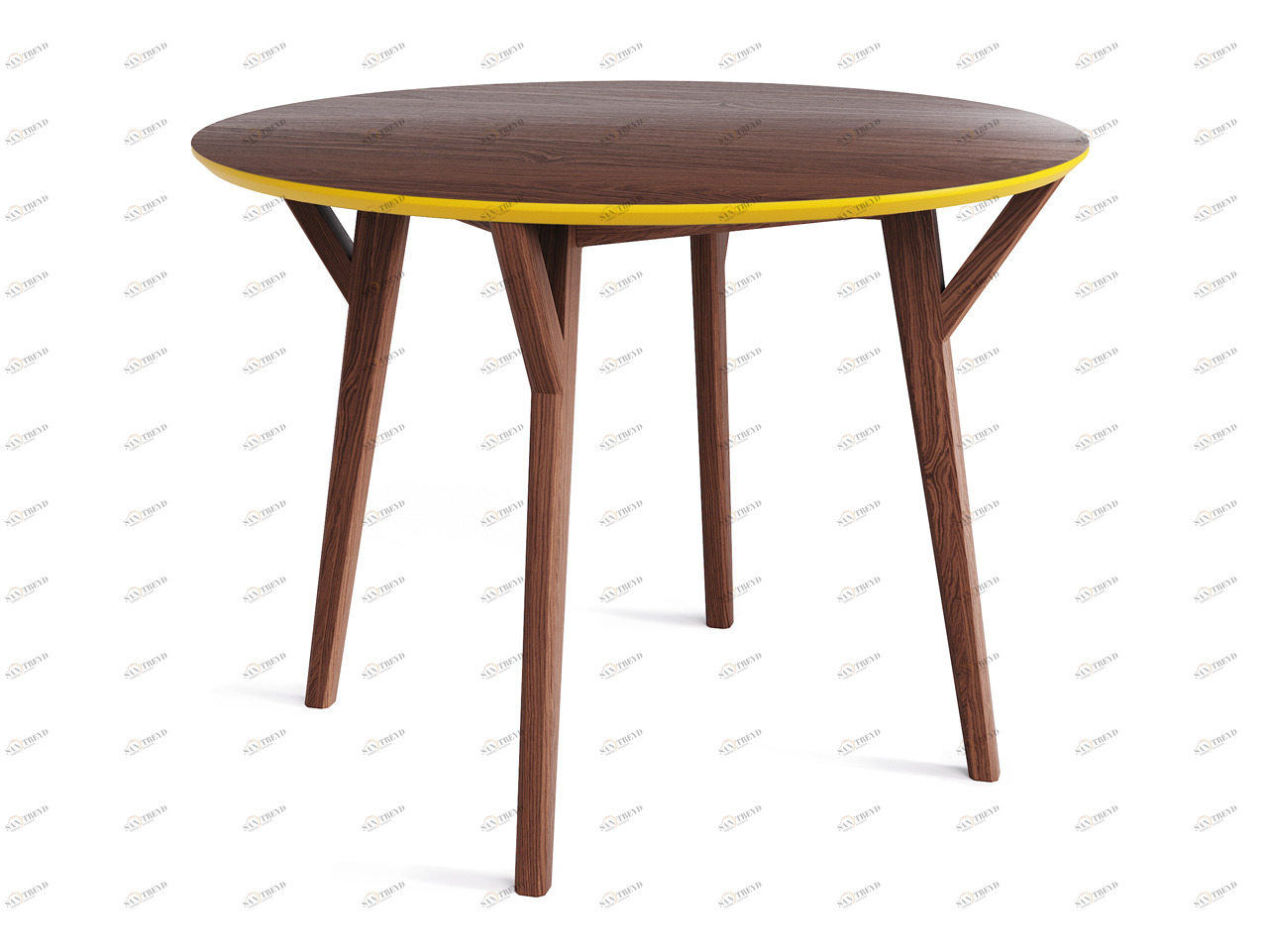 Обеденный стол круглый дуб тобакко, шафрановый 102 см Circle THE IDEA  210017 Коричневый 