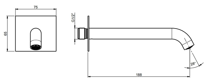 Настенный дозирующий носик из нержавеющей стали Rubinetterie Frattini Pepe XL 316 ARCH-00046706 - Вид №5