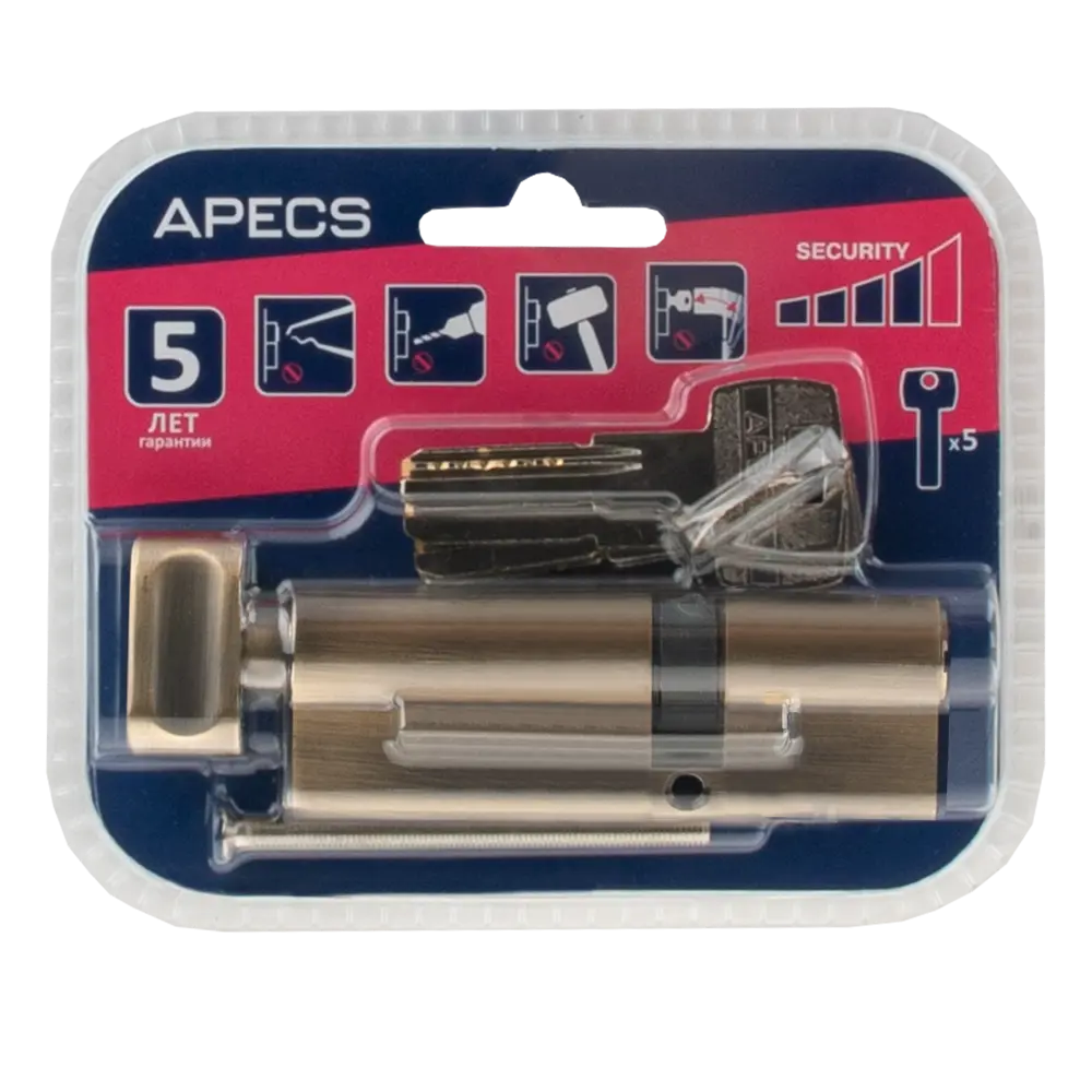 Цилиндровый механизм APECS Pro LM-90 с защитой от взлома 84168053 SM STLM-0046668 - Вид №2