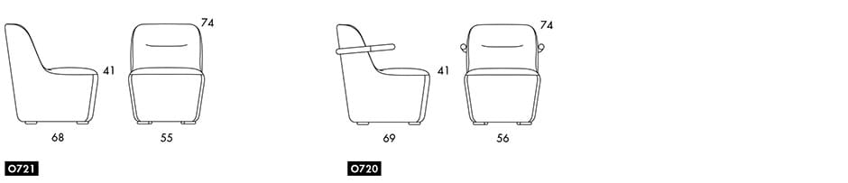 Кожаное кресло с подлокотниками Bla Station JACKSON ARCH-00105701 - Вид №2