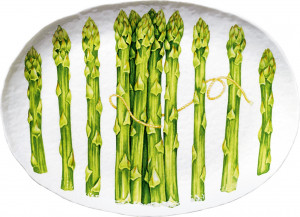 10640794 Taitu Блюдо овальное Taitu "Средиземноморская диета. Спаржа" 22х31см Фарфор