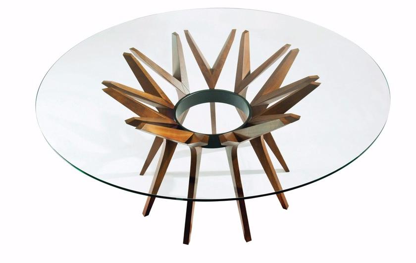 Roche Bobois Круглый стол из дерева и стекла sun-id-1452782 - Вид №2