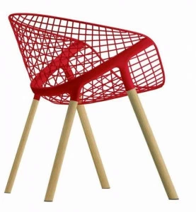 Alias Стул из стали и дерева с подлокотниками Kobi