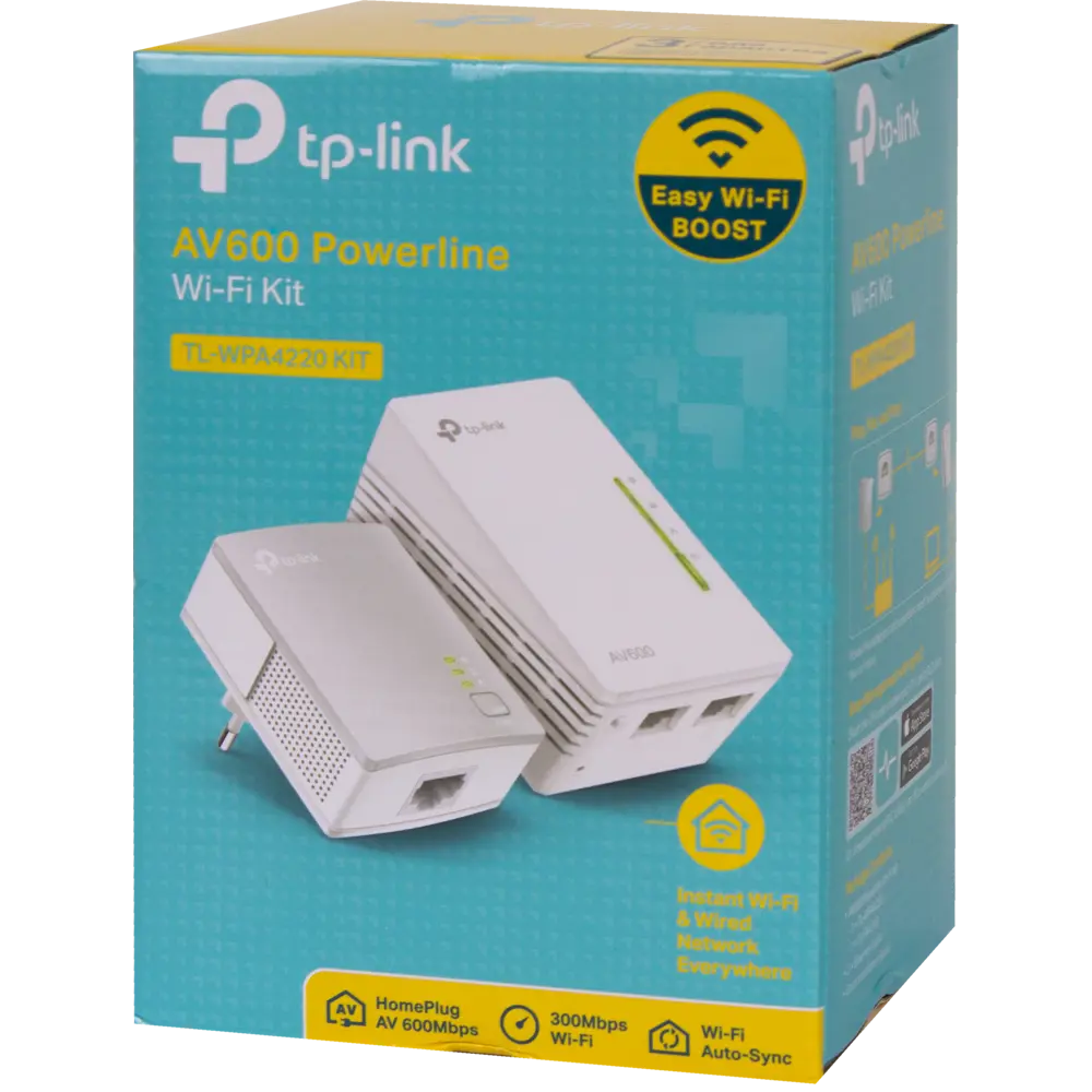 Адаптер Powerline TL-WPA4220KIT, 500 Мбит/с, пластик, цвет белый 82145406 STLM-2177019 TP LINK  - Вид №3