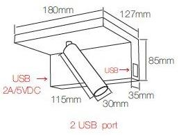 BENEITO FAURE Настенный светильник из алюминия с usb и полкой sun-id-1469784 - Вид №5