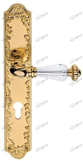 LINEA CALI' Латунная ручка в классическом стиле с кристаллами swarovski® на пластине Ninfa crystal sun-id-1432174