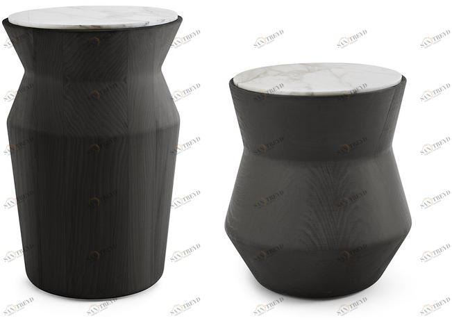 Gallotti&Radice Круглый лакированный журнальный столик из массива дерева sun-id-1513449