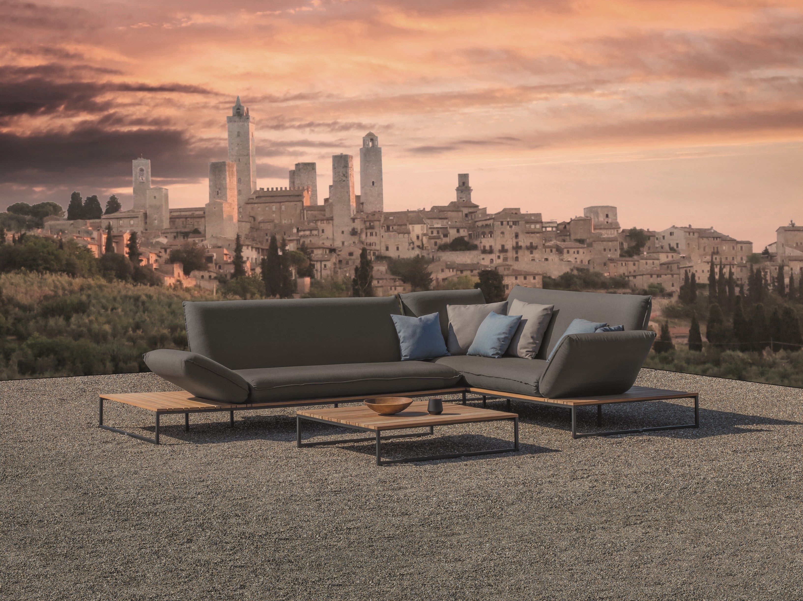 Угловой садовый диван из ткани FISCHER MÖBEL Флора ARCH-00103958 - Вид №5