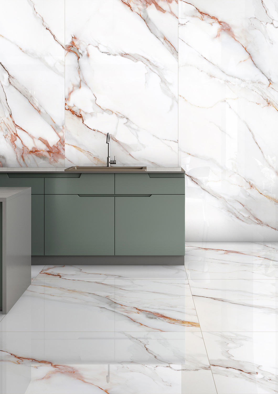 Бесконечная элегантность: керамический слэб BELDIA BIANCO STP-ST187 INCOLOR Double Polished - Вид №3