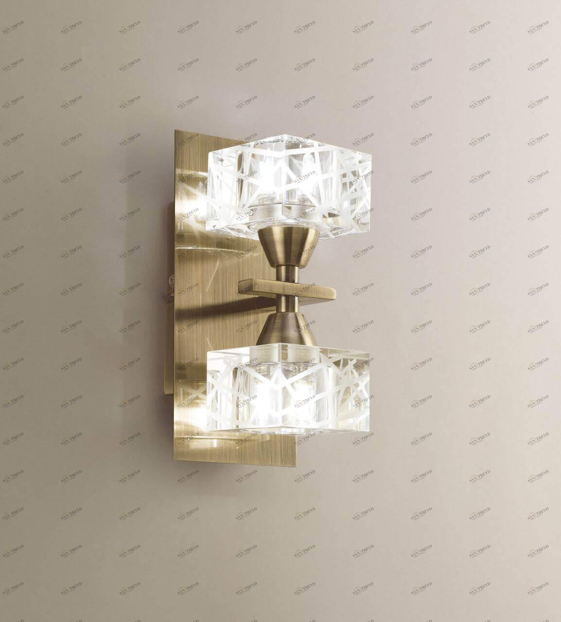 Бра галогеновое на 2 лампы бронзовое Zen 1435 MANTRA ROSE 00-3930972 Бронза;прозрачный