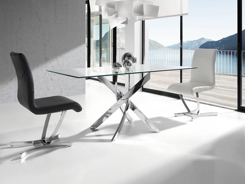 Angel Cerdá Прямоугольный стол для гостиной из стали и стекла Urban deco 1061 Angel Cerda - Вид №1