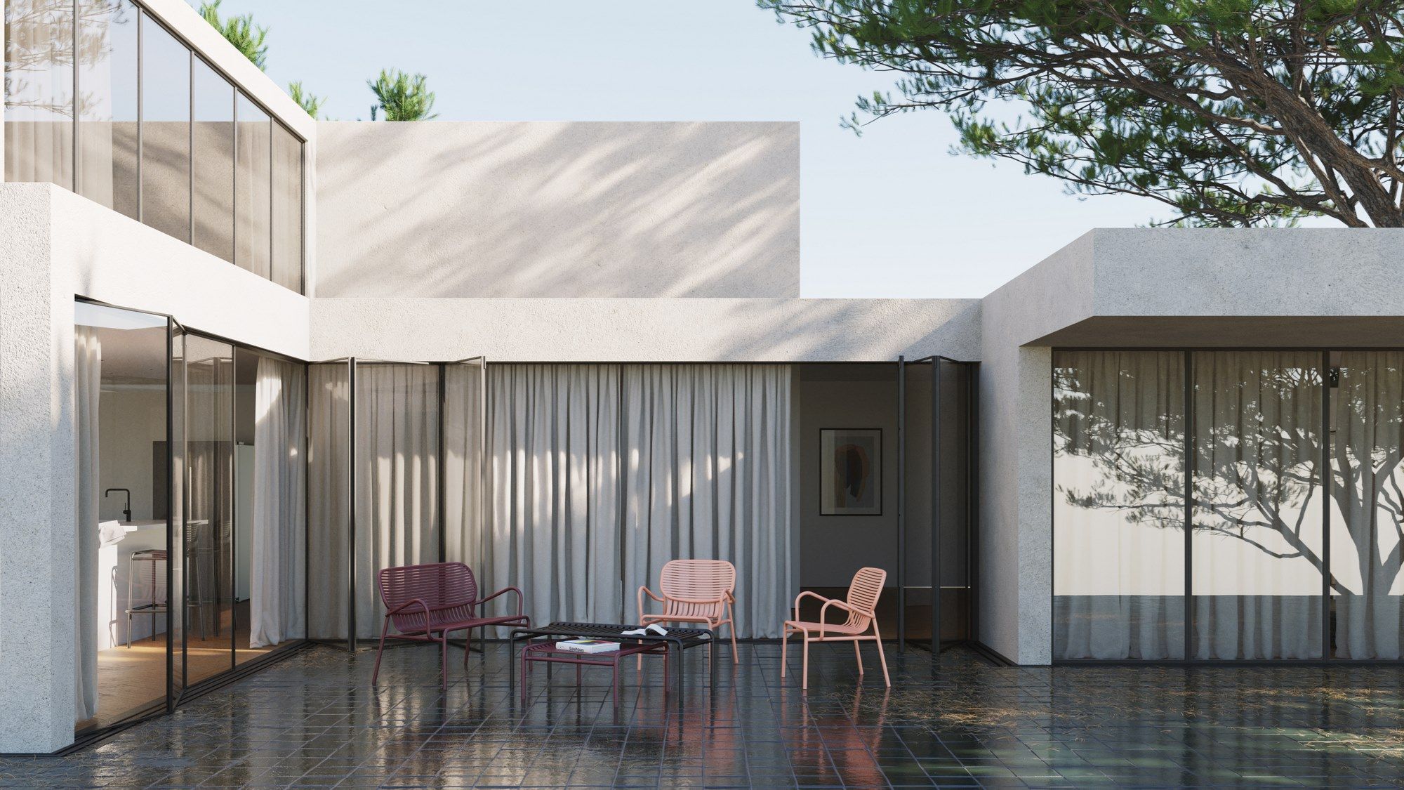 Алюминиевая садовая скамейка с порошковым покрытием с подлокотниками Petite Friture выходные ARCH-00120153 - Вид №47