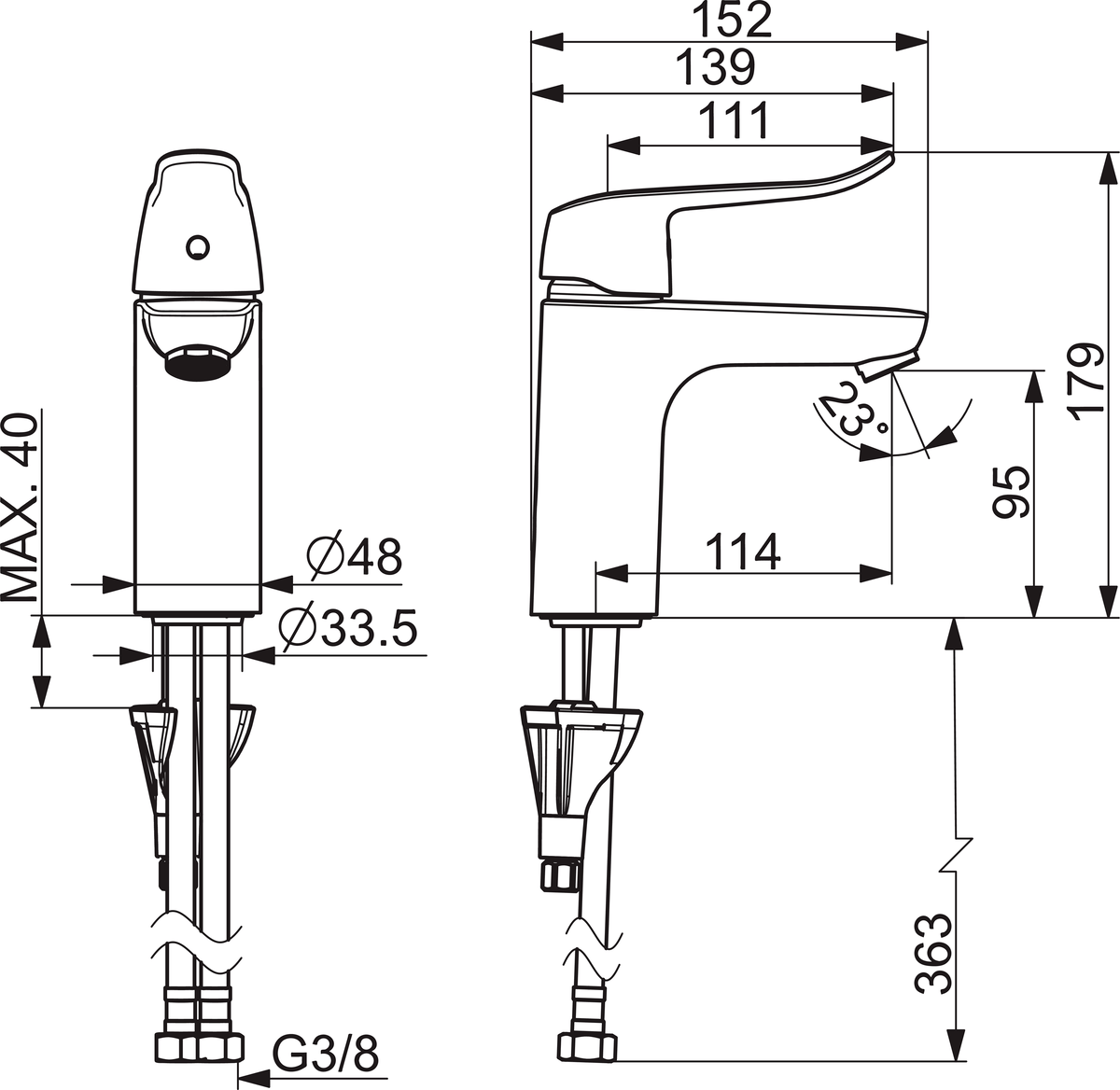 Oras 5711F Смеситель для умывальника 5711F Care Хром  - Вид №1