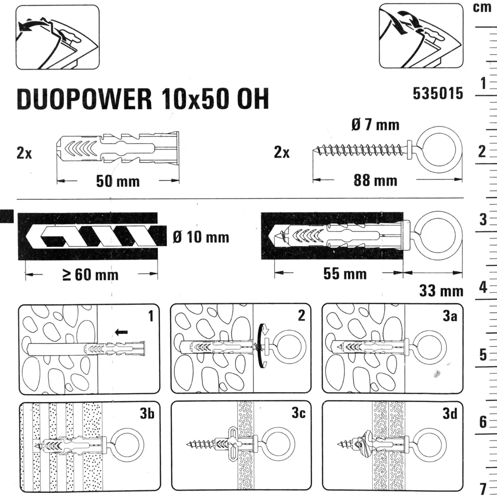 Дюбель универсальный DuoPower 10x50 мм, крюк-кольцо, 2 шт. 81933207 STLM-2197411 FISCHER  - Вид №3