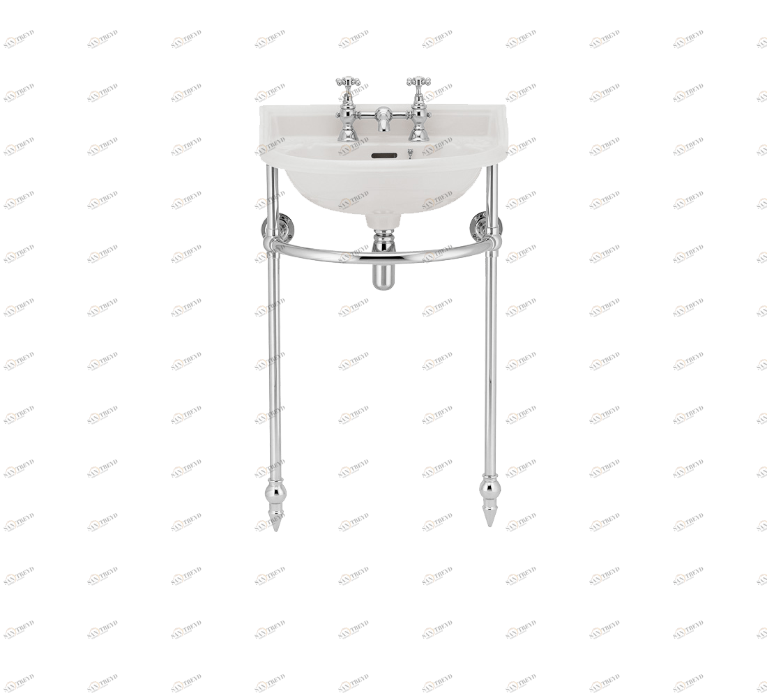 Gentry Home Таз большой белый Victorian Хром GH101409