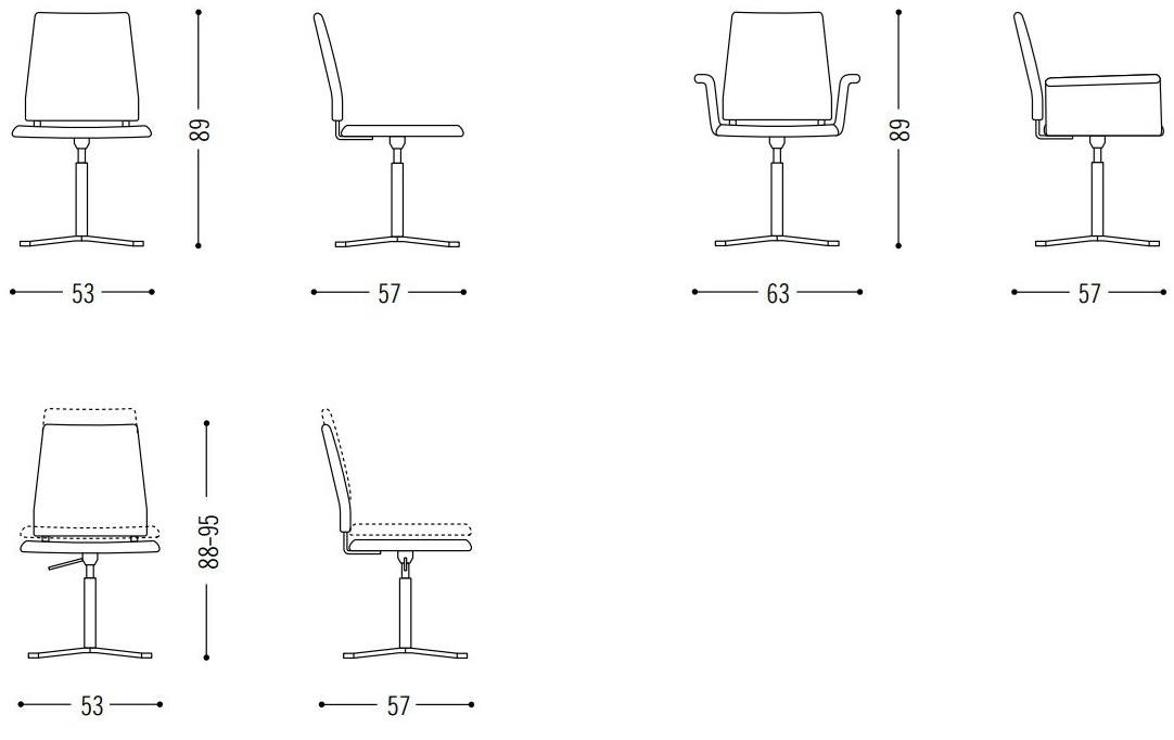COR Кресло вращающееся на 4 спицы с подлокотниками Fino sun-id-1464147 - Вид №3
