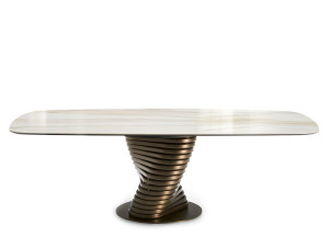 Прямоугольный керамический стол с металлическим основанием