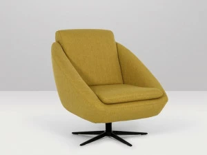 Recor Home Вращающееся кресло из ткани с 4 спицами и подлокотниками