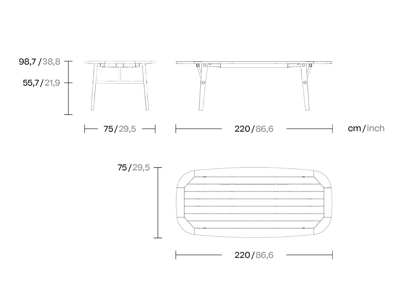 Складной садовый стол из тикового дерева Kettal Eolias ARCH-00033268 - Вид №6