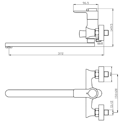 Orange Thermo T19-211cr термостат универсальный с поворотным изливом 350 мм прозрачный sun-id-1517274 - Вид №1