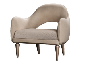 Кожаное и тканевое кресло с подлокотниками