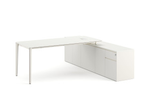 Деревянный угловой стол с ящиками