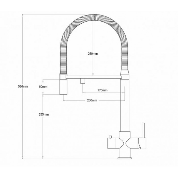 Zorg ZR 337 YF nickel Смеситель для кухни Zorg 586х230  - Вид №2
