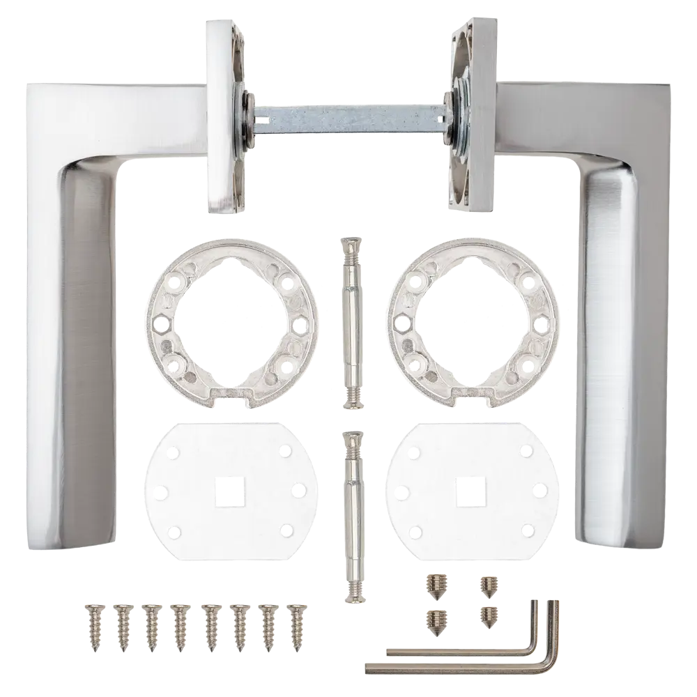 Дверная ручка на розетке Armex H-30105-A без запирания цвет никель STLM-2018812 - Вид №2