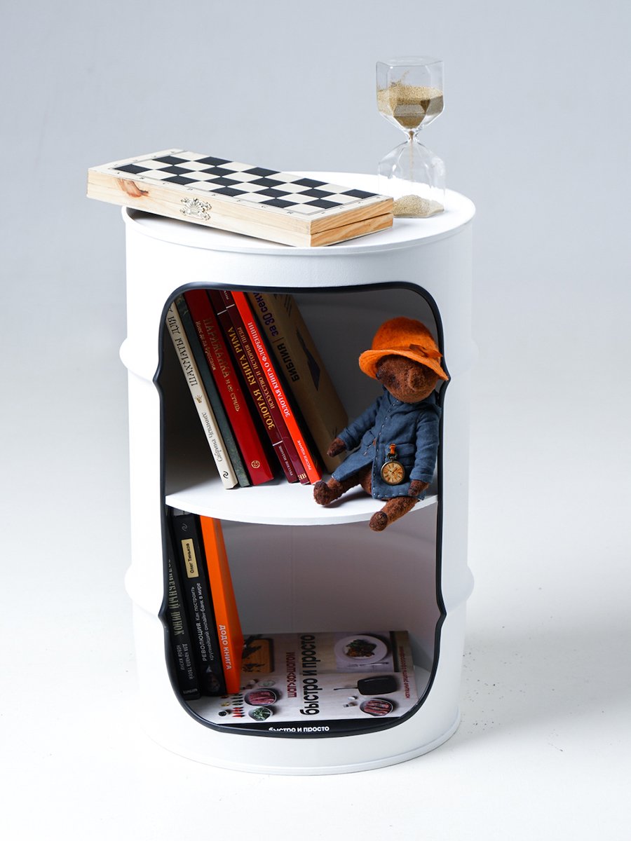 Бочка-шкаф декоративная металлическая белая Xe White STARBARREL  00-3895257 Белый  - Вид №5