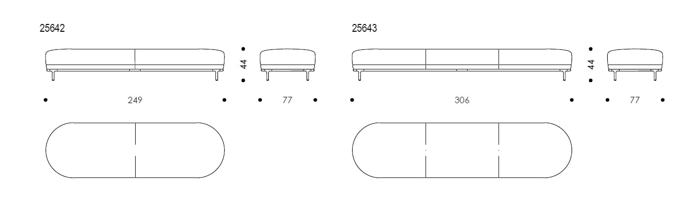 Мягкая скамейка из ткани Wittmann Vuelta ARCH-00036147 - Вид №3