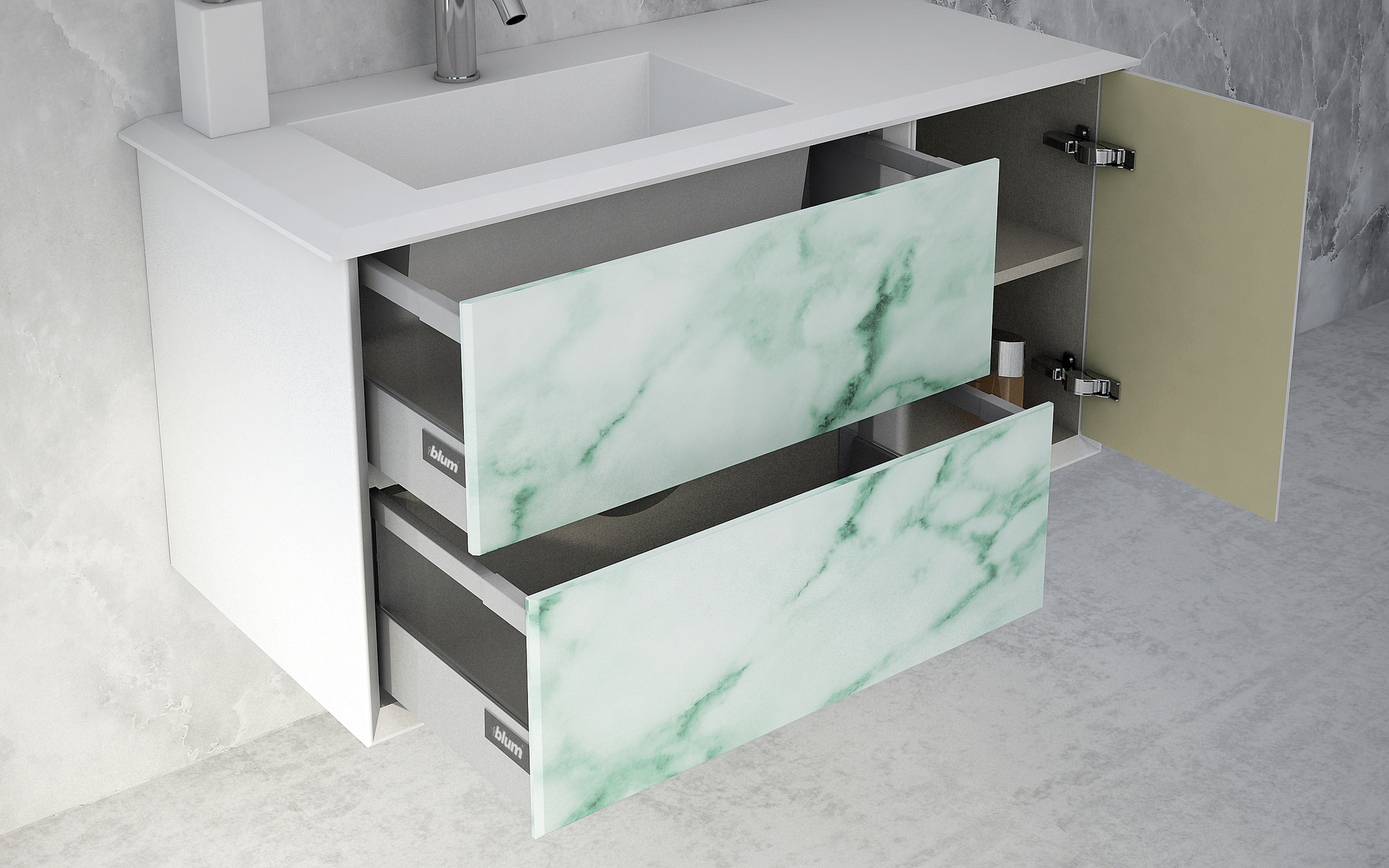 Мебель для ванной CEZARES BELLAGIO 105 Light Green Stone - Вид №1