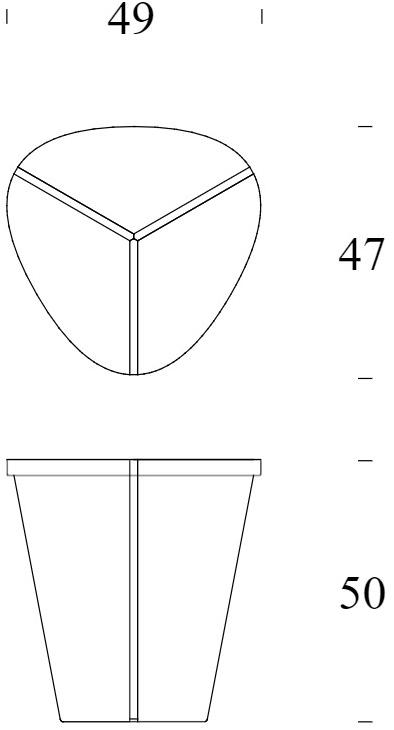 Tonin Casa Треугольный высокий журнальный столик из дерева и стекла  T6037/8  - Вид №2