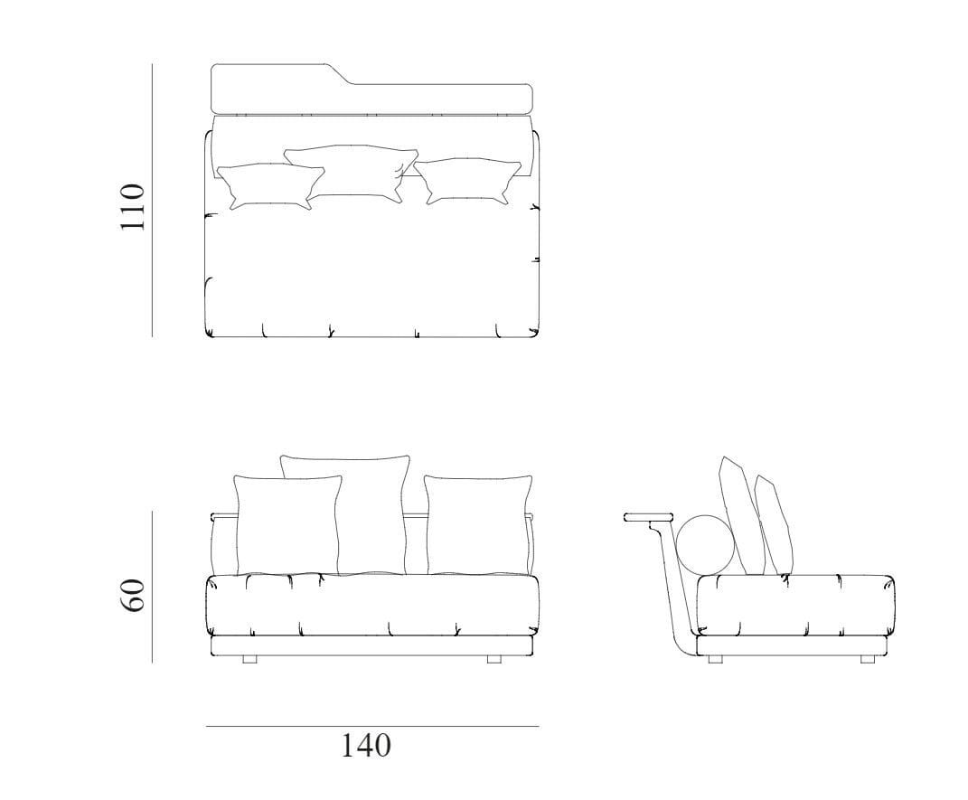 Секционный садовый диван из ткани и красного дерева Exteta Sunset ARCH-00103597 - Вид №19