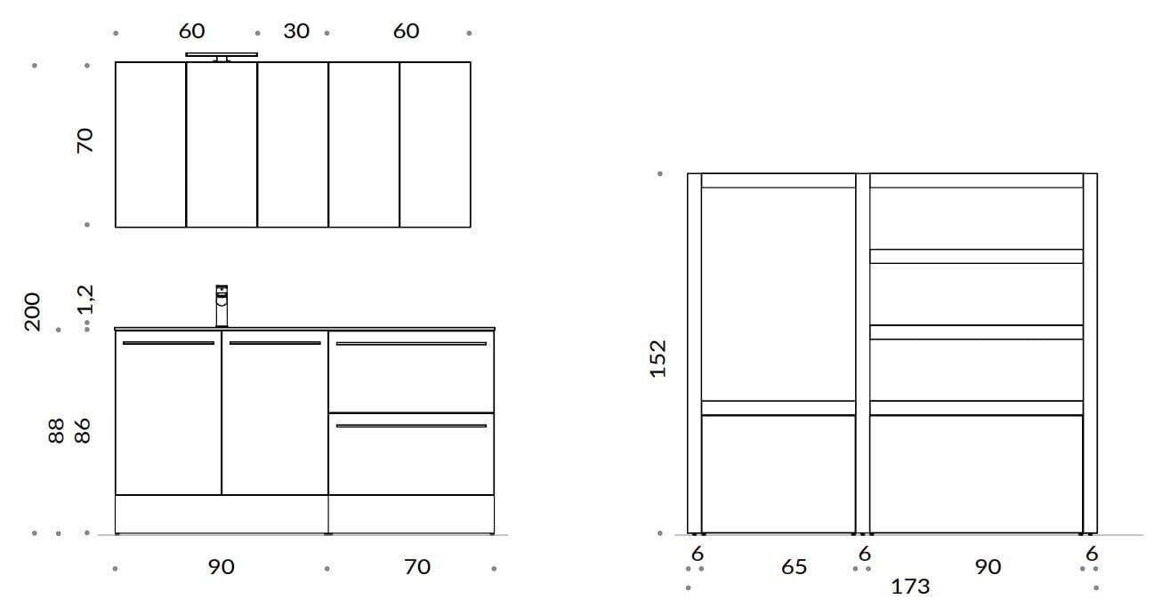 Шкаф для стиральной машины с ящиками Gruppo Geromin магазин ARCH-00018332 - Вид №4