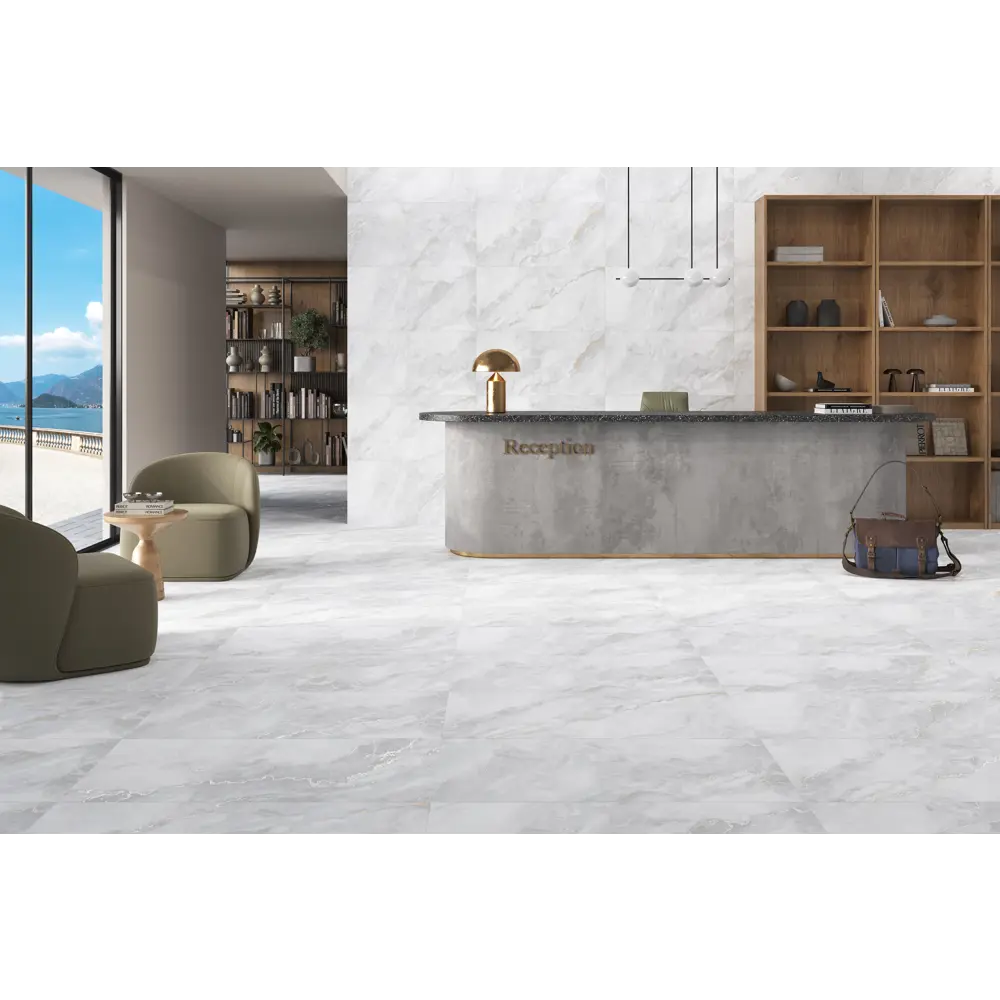 Глазурованный керамогранит Marble Atlanta Bianco 60x120 см 1.44 м² матовый цвет серый 89458751 STLM-2127531 Santreyd - Вид №3