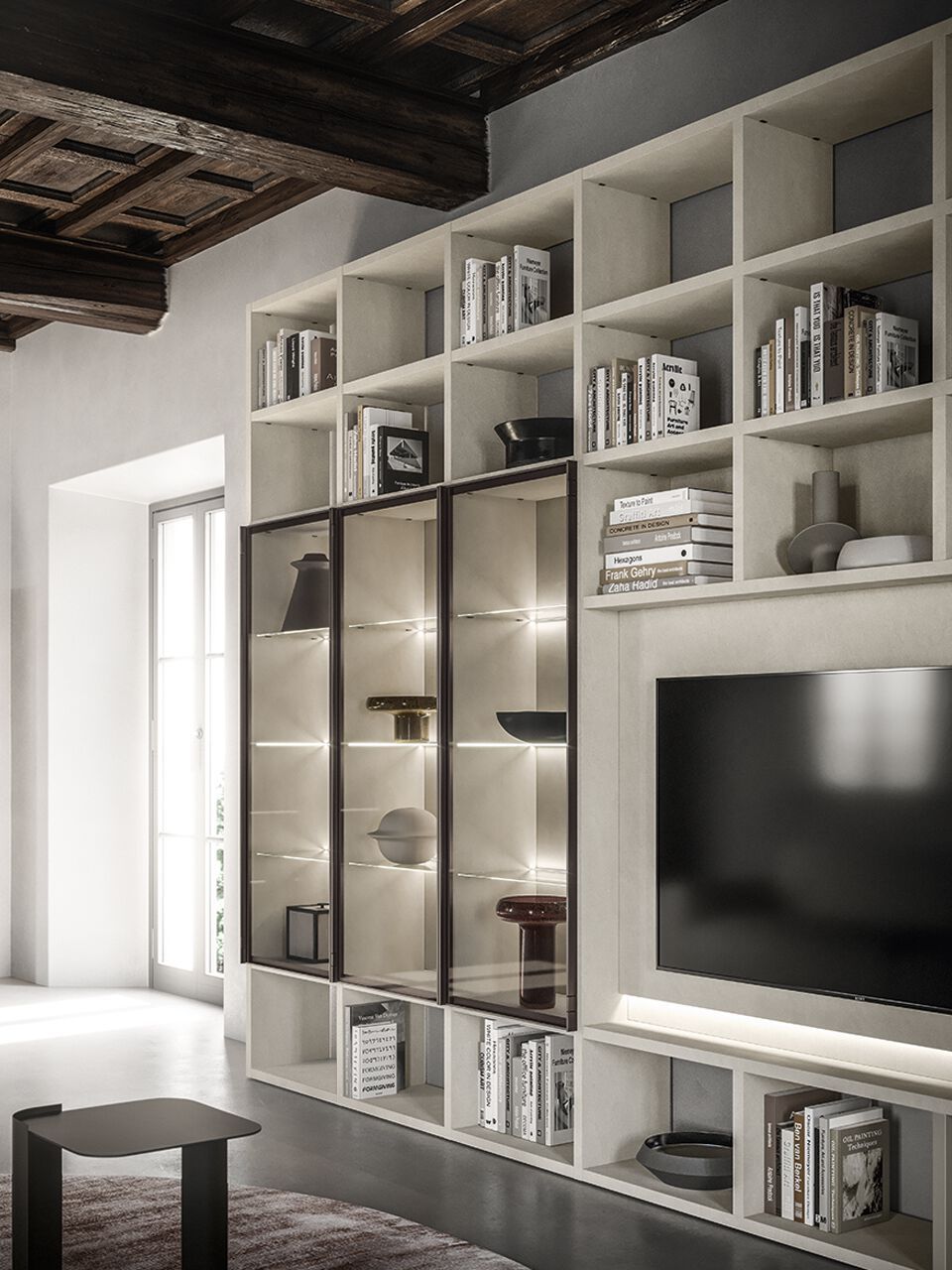 Секционный книжный шкаф из дерева Santalucia Mobili Luxury ARCH-00066508 - Вид №2