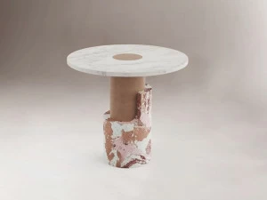 DOOQ Высокий круглый мраморный стол