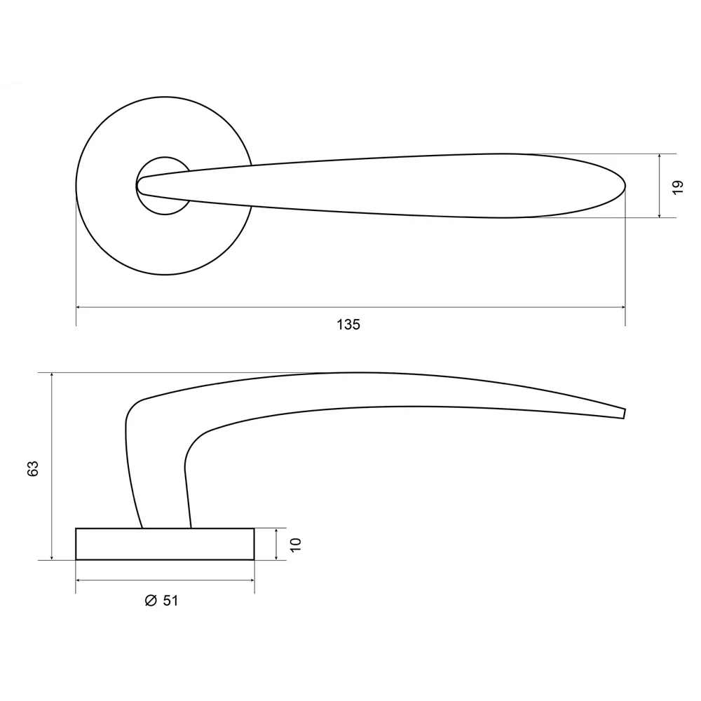 Дверные ручки Фабрика замков Cirta без запирания цвет бронза STLM-2068716 - Вид №3