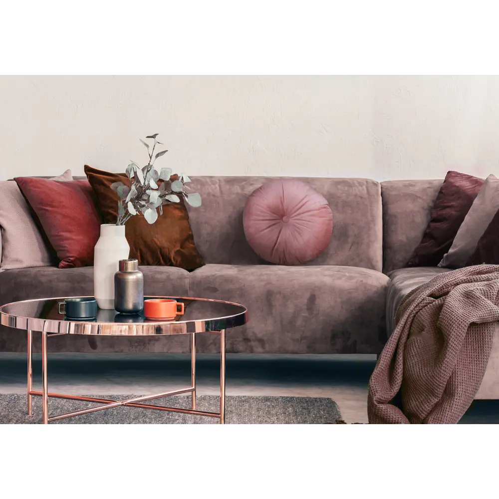 Подушка круглая Ø45 см цвет пыльная роза 82675609 STLM-2144686 LINEN WAY  - Вид №3